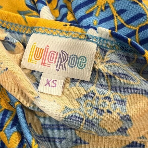 LuLaRoe Carly floral striped print Casual hi-low Midi dress size XS - Picture 7 of 11